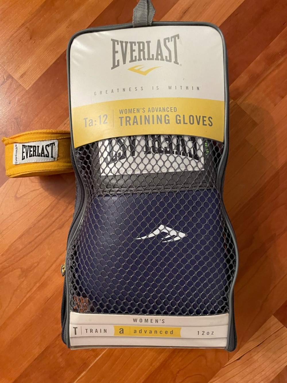 Everlast Purple Training Gloves with Yellow Wrist Wrap